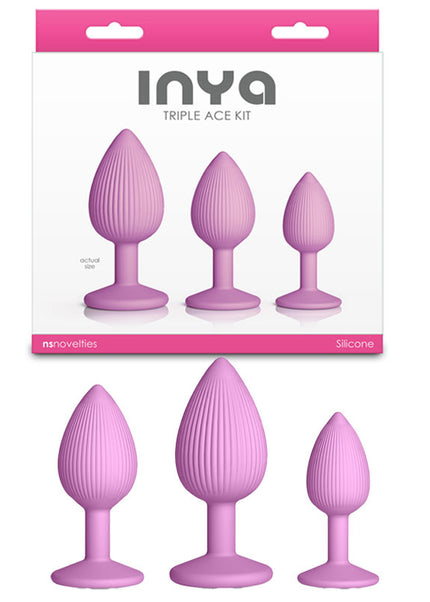INYA Triple Ace Kit - Blush - Pink Butt Plugs - Set of 3 Sizes