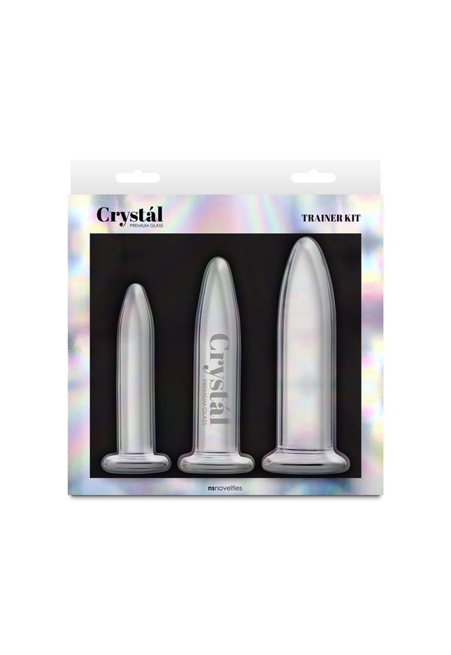 Crystal - 3pc Trainer Kit - Clear - Clear Glass Anal Plugs - Set of 3 Sizes
