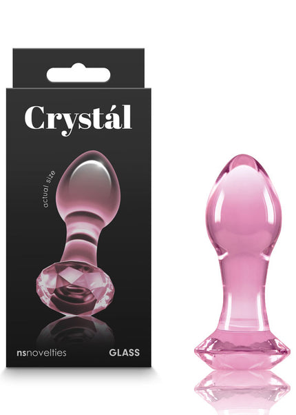 Crystal Gem - Pink - Pink 9 cm Glass Butt Plug