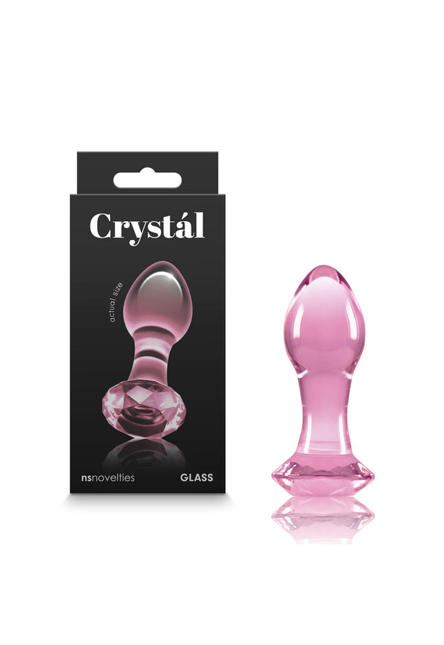 Crystal Gem - Pink - Pink 9 cm Glass Butt Plug
