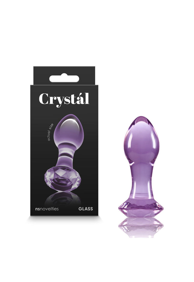Crystal Gem - Purple - Purple 9 cm Glass Butt Plug