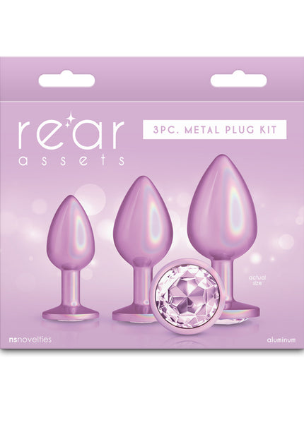 Rear Assets Trainer Kit - Iridescent Pink - Iridescent Pink Metallic Butt Plugs - Set of 3 Sizes