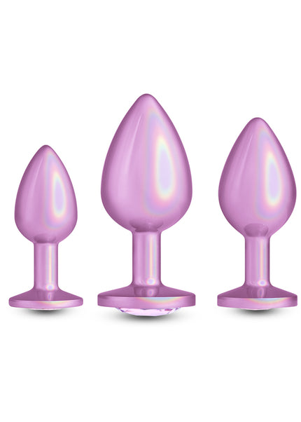 Rear Assets Trainer Kit - Iridescent Pink - Iridescent Pink Metallic Butt Plugs - Set of 3 Sizes