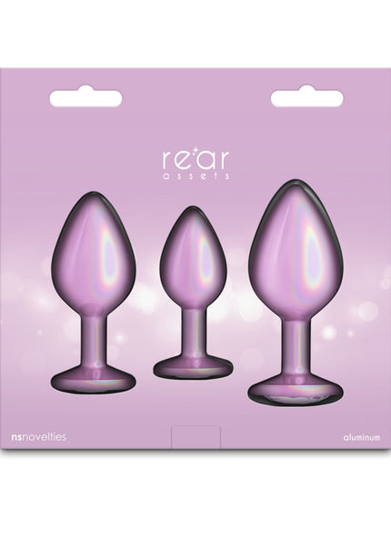 Rear Assets Trainer Kit - Iridescent Pink - Iridescent Pink Metallic Butt Plugs - Set of 3 Sizes