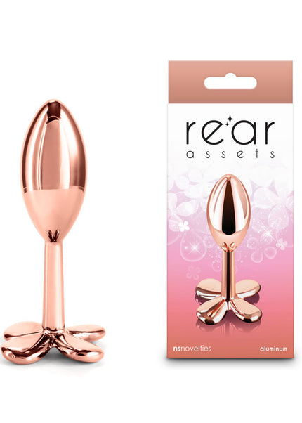 Rear Assets Clover - Rose Gold - Rose Gold 9.2 cm Metallic Butt Plug