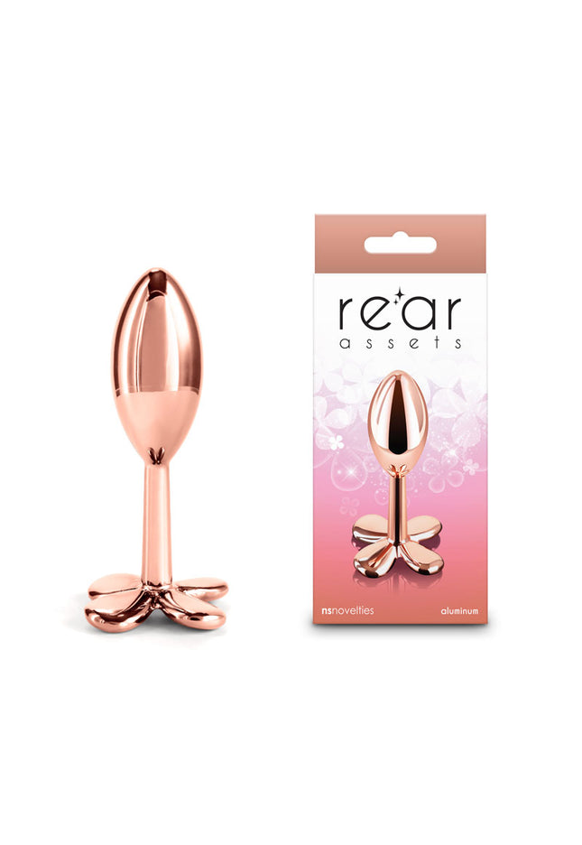 Rear Assets Clover - Rose Gold - Rose Gold 9.2 cm Metallic Butt Plug