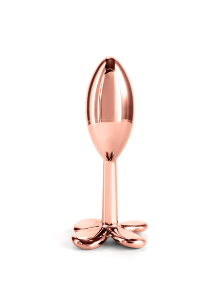 Rear Assets Clover - Rose Gold - Rose Gold 9.2 cm Metallic Butt Plug