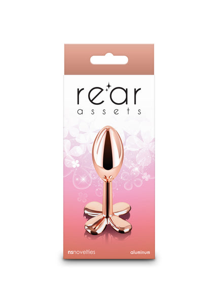 Rear Assets Clover - Rose Gold - Rose Gold 9.2 cm Metallic Butt Plug