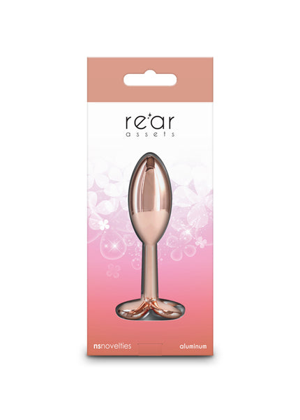 Rear Assets Clover - Rose Gold - Rose Gold 9.2 cm Metallic Butt Plug