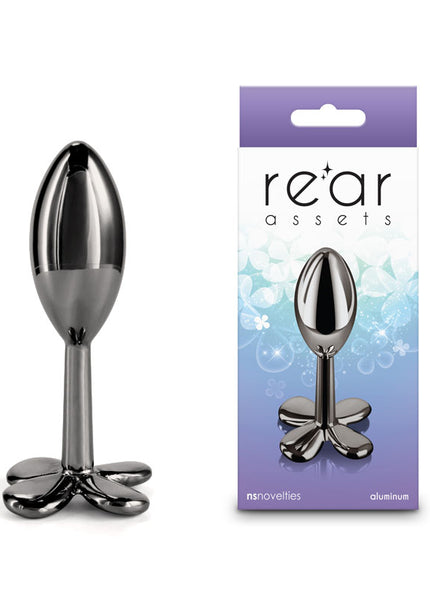 Rear Assets Clover - Gunmetal - Gunmetal 9.2 cm Metallic Butt Plug