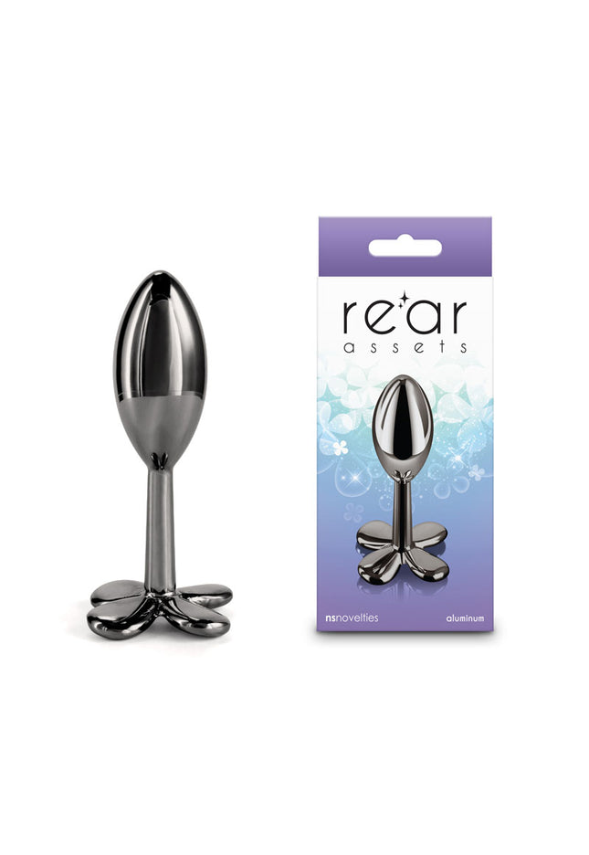 Rear Assets Clover - Gunmetal - Gunmetal 9.2 cm Metallic Butt Plug