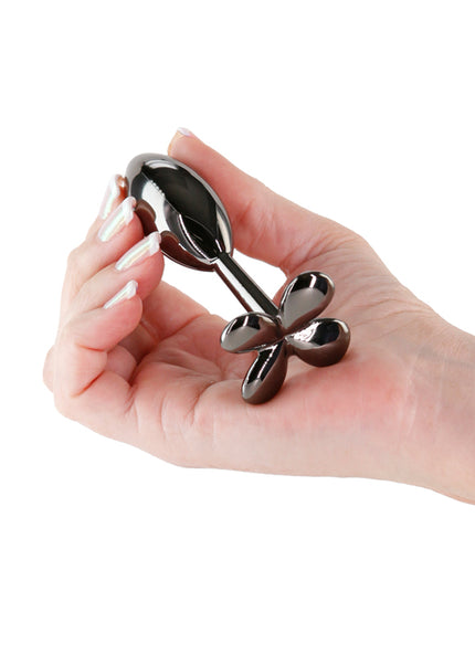 Rear Assets Clover - Gunmetal - Gunmetal 9.2 cm Metallic Butt Plug
