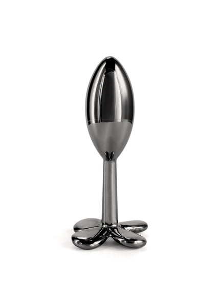 Rear Assets Clover - Gunmetal - Gunmetal 9.2 cm Metallic Butt Plug