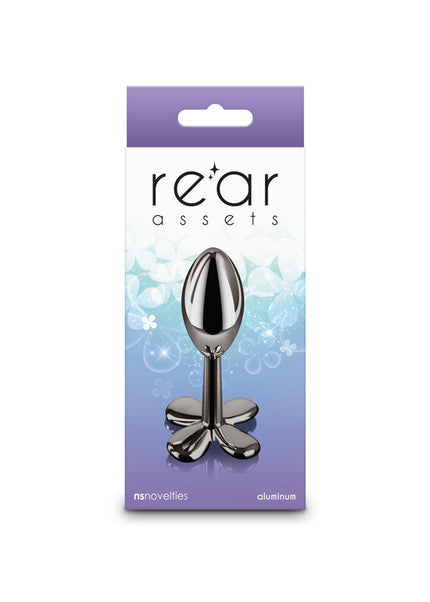 Rear Assets Clover - Gunmetal - Gunmetal 9.2 cm Metallic Butt Plug