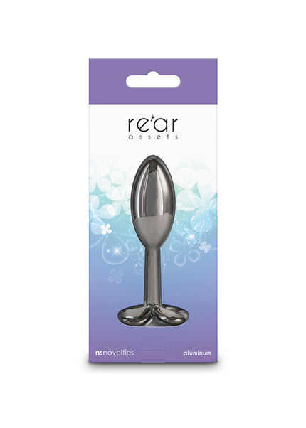 Rear Assets Clover - Gunmetal - Gunmetal 9.2 cm Metallic Butt Plug