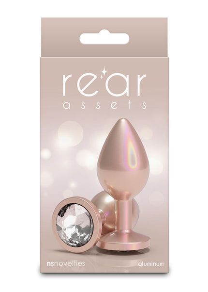 Rear Assets Iridescent - Medium - Champagne - Iridescent Champagne 8.2 cm Medium Butt Plug