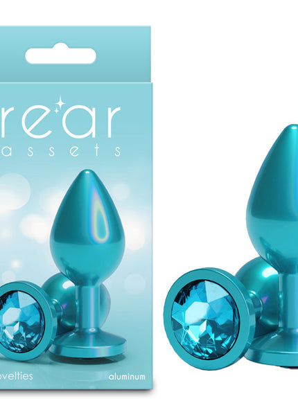 Rear Assets Iridescent - Medium - Teal - Iridescent Teal 8.2 cm Medium Butt Plug