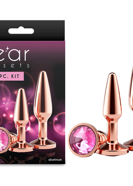Rear Assets Tapered Trainer Kit - Rose Gold - Rose Gold Metal Butt Plugs - Set of 2 Sizes