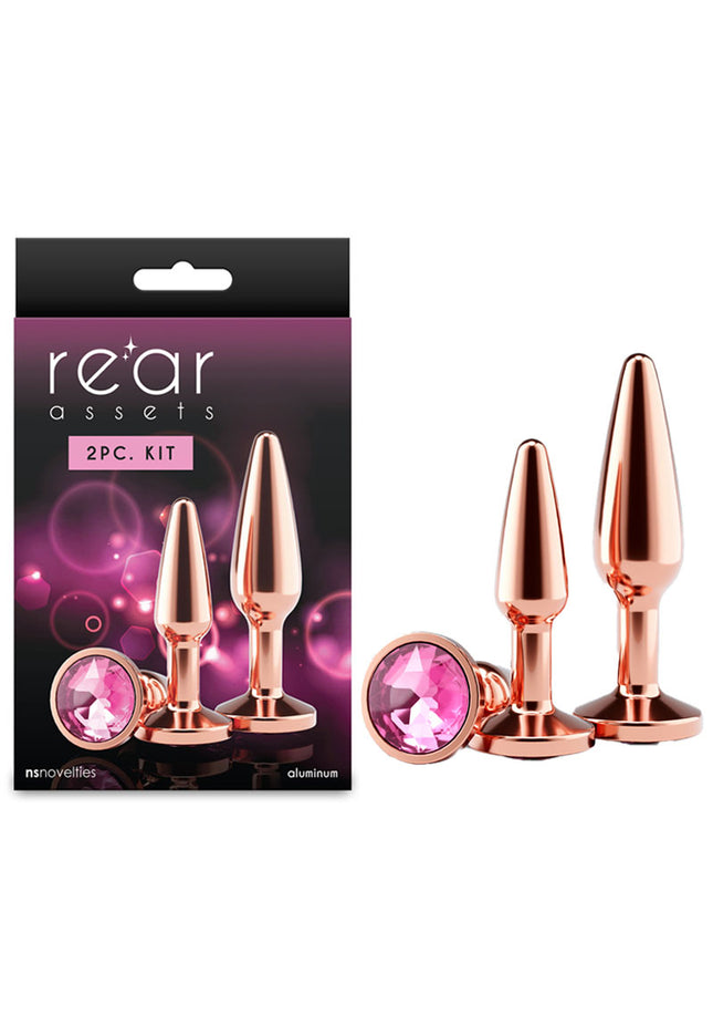 Rear Assets Tapered Trainer Kit - Rose Gold - Rose Gold Metal Butt Plugs - Set of 2 Sizes