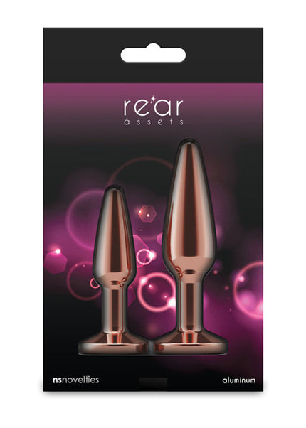 Rear Assets Tapered Trainer Kit - Rose Gold - Rose Gold Metal Butt Plugs - Set of 2 Sizes