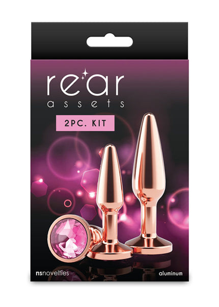Rear Assets Tapered Trainer Kit - Rose Gold - Rose Gold Metal Butt Plugs - Set of 2 Sizes