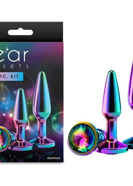 Rear Assets Tapered Trainer Kit - Multicolour - Multicoloured Metal Butt Plugs - Set of 2 Sizes