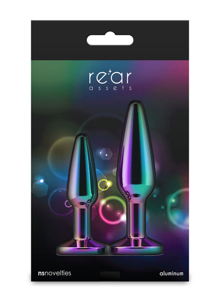Rear Assets Tapered Trainer Kit - Multicolour - Multicoloured Metal Butt Plugs - Set of 2 Sizes