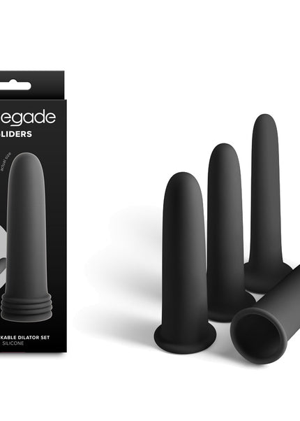 Renegade Gliders - Black - Black Anal Dilators - Set of 4