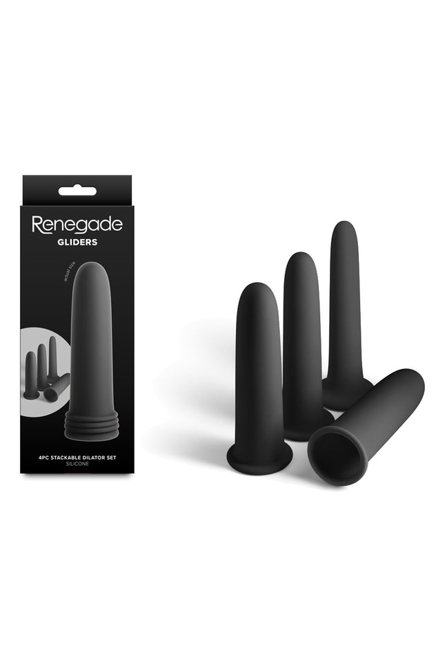 Renegade Gliders - Black - Black Anal Dilators - Set of 4