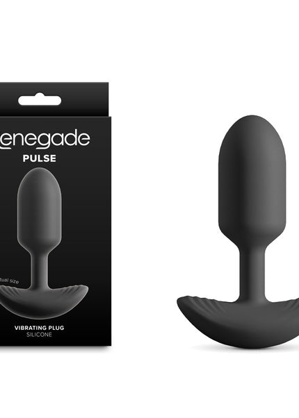 Renegade Pulse - Black - Black 11 cm USB Rechargeable Vibrating Butt Plug