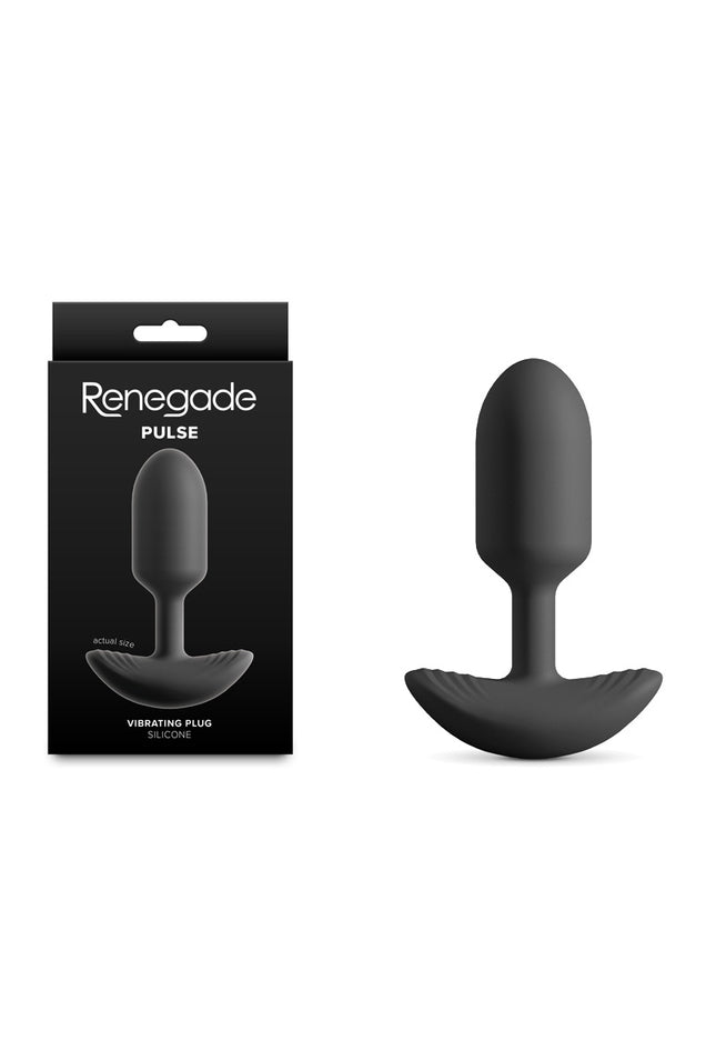 Renegade Pulse - Black - Black 11 cm USB Rechargeable Vibrating Butt Plug