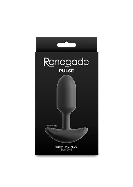 Renegade Pulse - Black - Black 11 cm USB Rechargeable Vibrating Butt Plug