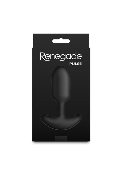 Renegade Pulse - Black - Black 11 cm USB Rechargeable Vibrating Butt Plug