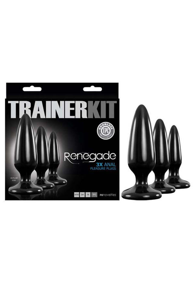 Renegade Pleasure Plug Trainer Kit - Black Butt Plugs - Set of 3 Sizes