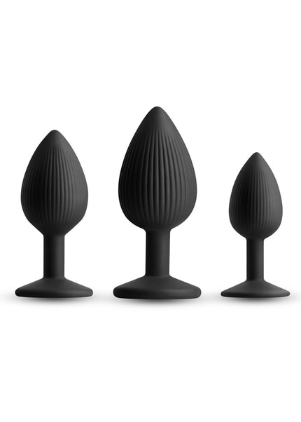 Renegade Triple Ace Kit - Black - Black Butt Plugs - Set of 3 Sizes