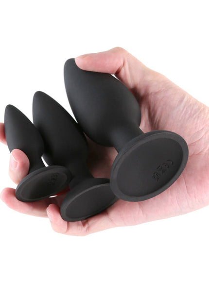 Renegade Triple Strike Kit - Black - Black Butt Plugs - Set of 3 Sizes