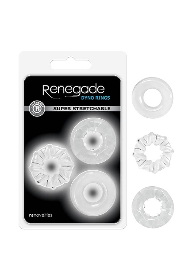 Renegade - Dyno Rings - Clear Cock Rings - Set of 3