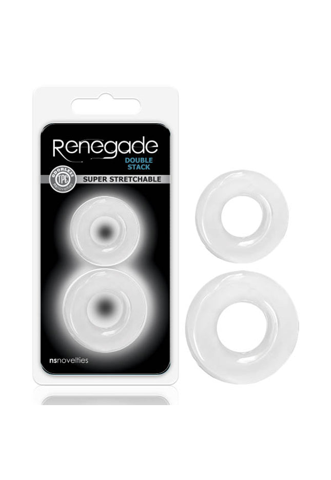 Renegade - Double Stack - Clear Cock Rings - Set of 2