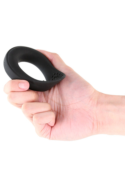 Renegade Slider - Black - Black USB Rechargeable Vibrating Cock Ring