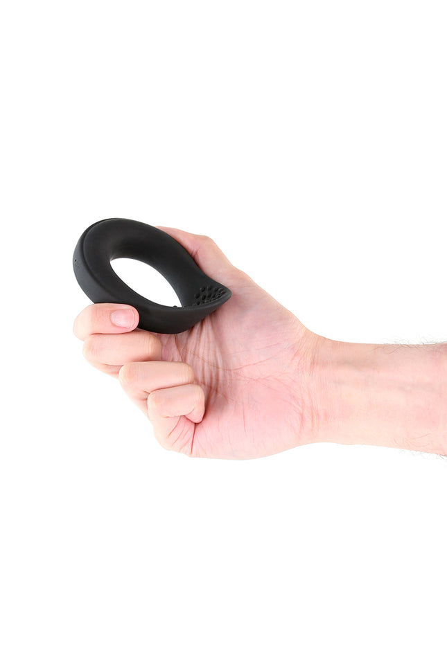 Renegade Slider - Black - Black USB Rechargeable Vibrating Cock Ring