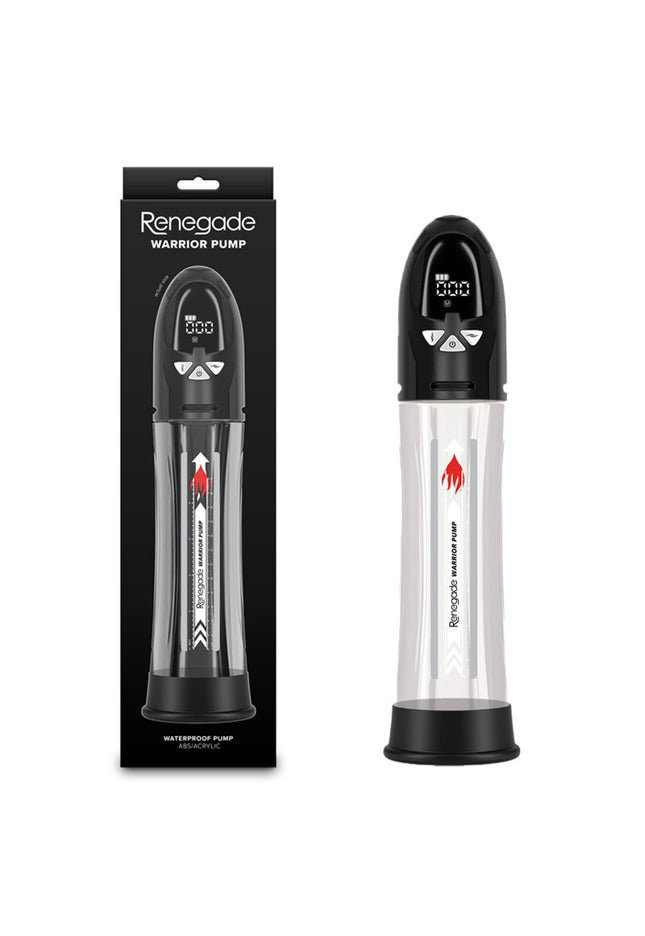 Renegade Warrior Pump - Black - Black/Clear Waterproof Automatic Penis Pump