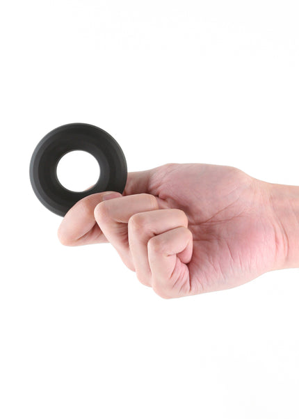 Renegade Fireman Ring - Large - Black - Black Large Cock Ring