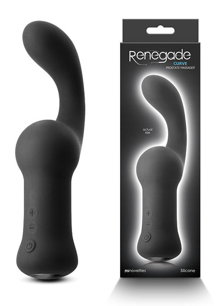 Renegade Curve - Black - Black 19.8 cm Vibrating Prostate Massager