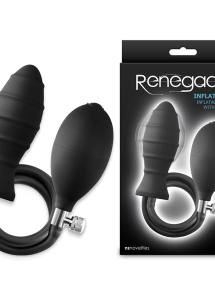 Renegade InflataPlay - Black - Black 10.5 cm Inflatable Butt Plug