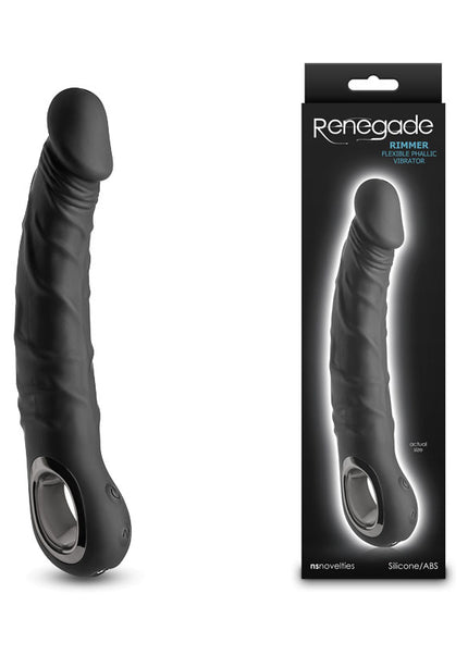 Renegade Rimmer - Black - Black 22 cm USB Rechargeable Vibrator