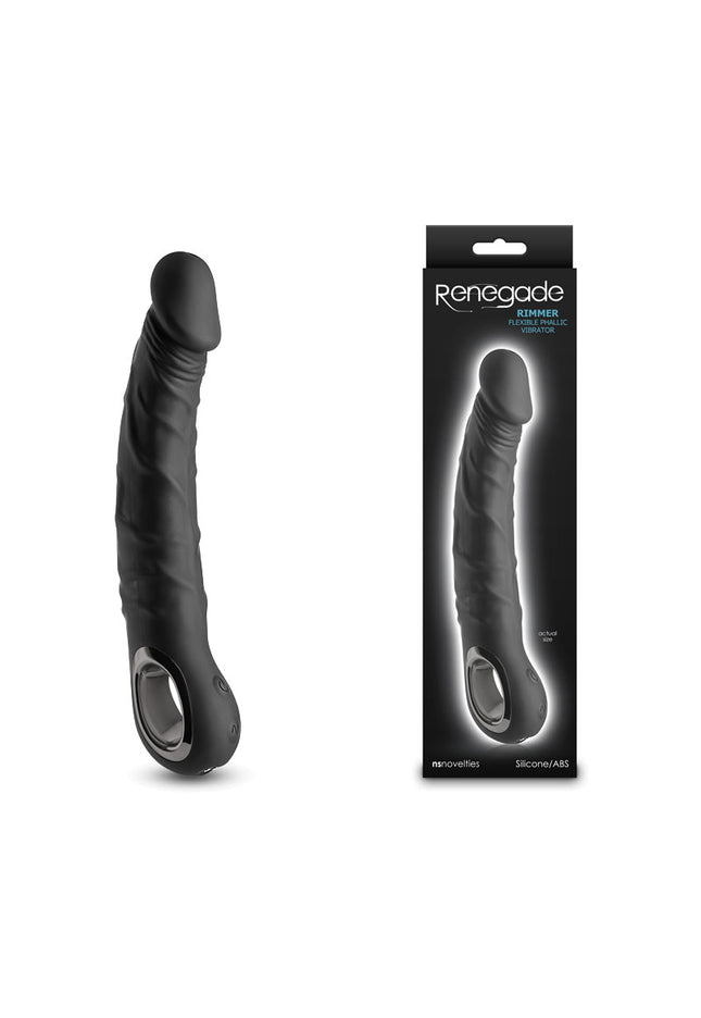 Renegade Rimmer - Black - Black 22 cm USB Rechargeable Vibrator