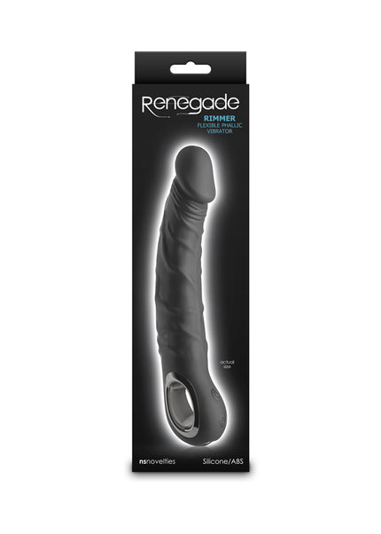 Renegade Rimmer - Black - Black 22 cm USB Rechargeable Vibrator