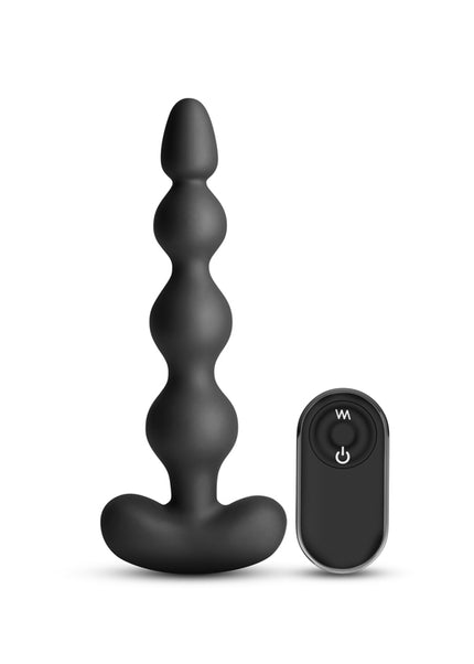 Renegade Reign - Black - Black 17.9 cm USB Rechargeable Vibrating Anal Beads with Wireless Remote