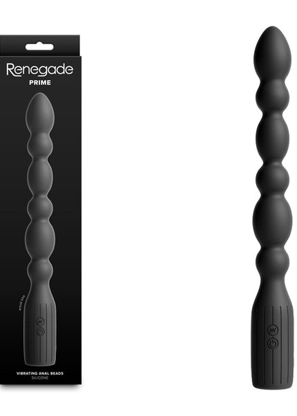 Renegade Prime - Black - Black 28.8 cm USB Rechargeable Vibrating Anal Beads