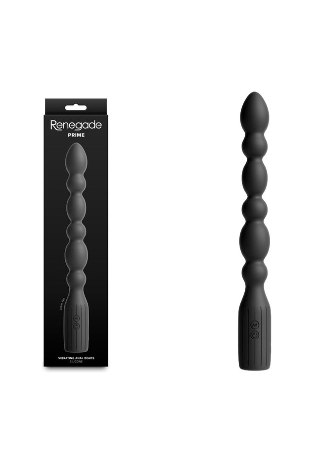 Renegade Prime - Black - Black 28.8 cm USB Rechargeable Vibrating Anal Beads